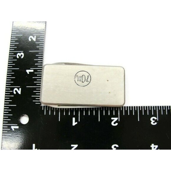 Money Clip Stainless Steel Monogrammed "MDL" Cash ID Holder Knife File - Picture 6 of 7